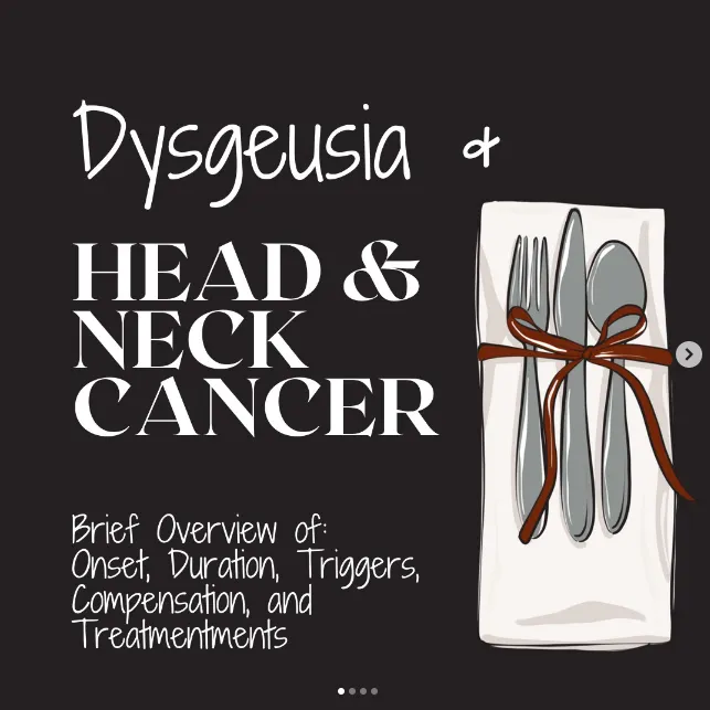 Dysgeusia and head and neck cancer